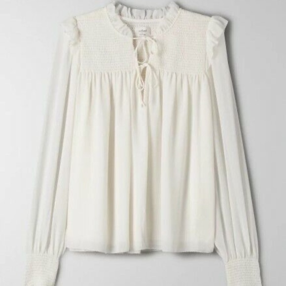 Aritzia Wilfred⎜CASTELLO BLOUSE⎜LIGHT BIRCH - Picture 4 of 16